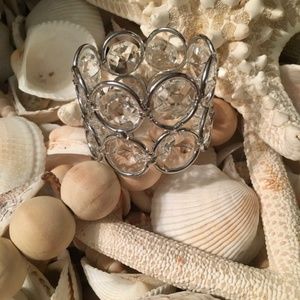 Set of 10 Crystal Silver Napkin Holders - NEW in Box